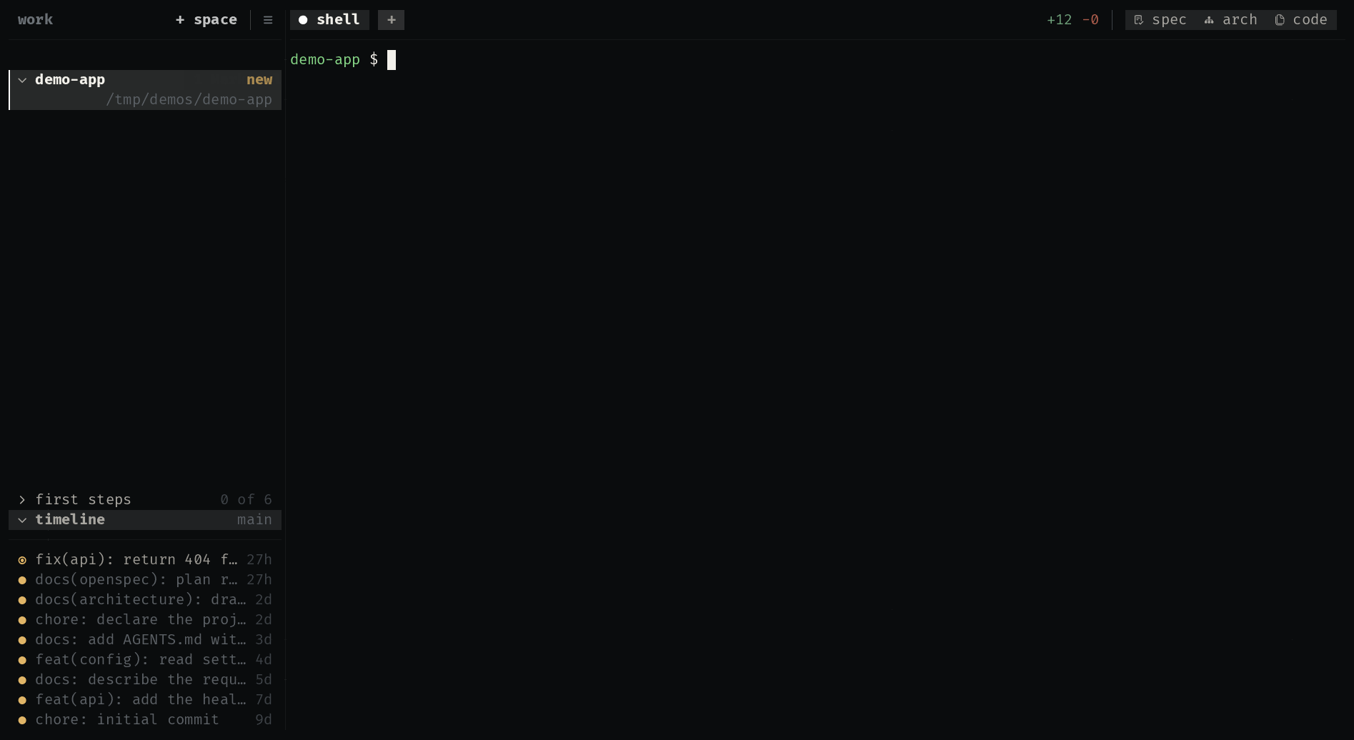 Management's shortcuts: New shell found by name, rebound from Ctrl+T to F4, then F4 opening a shell in the workspace.